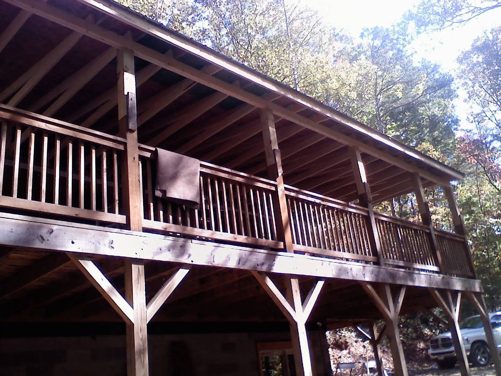 Timber framing under a new elevated porch and deck — Roof Leak Repair in Wayne by Roofing Brothers